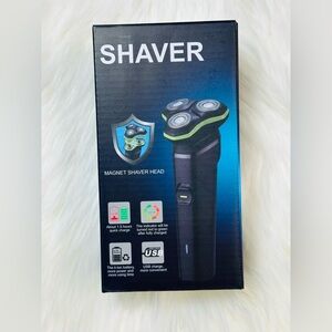 USB Rechargeable Electric Shaver - Black and Green